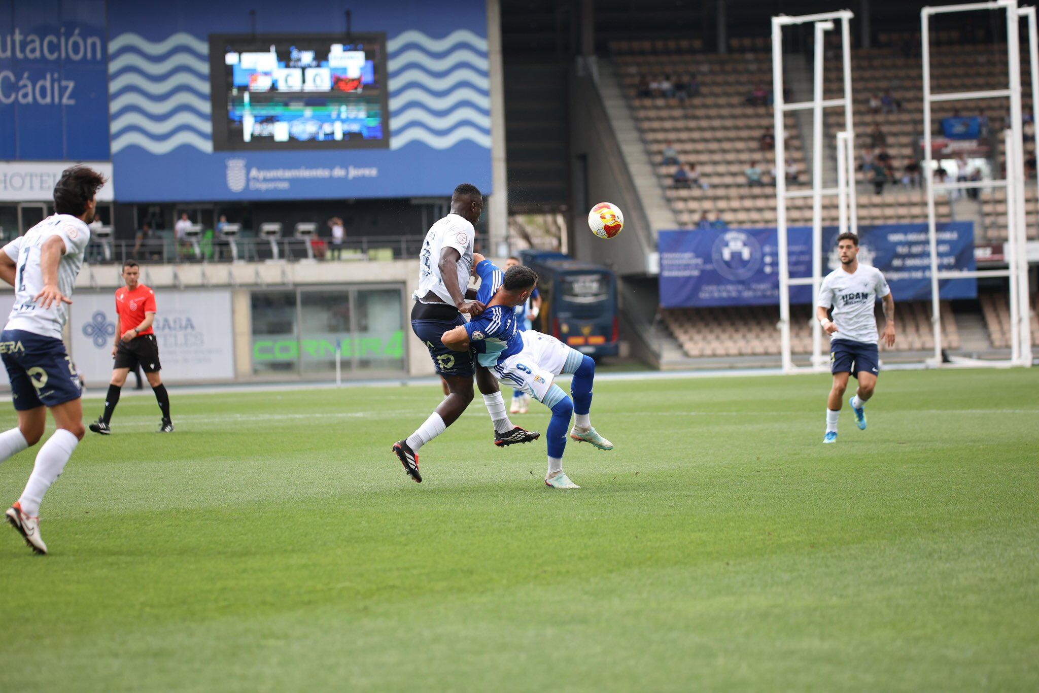 Imagen del partido del Xerez CD ante el UCAM Muria