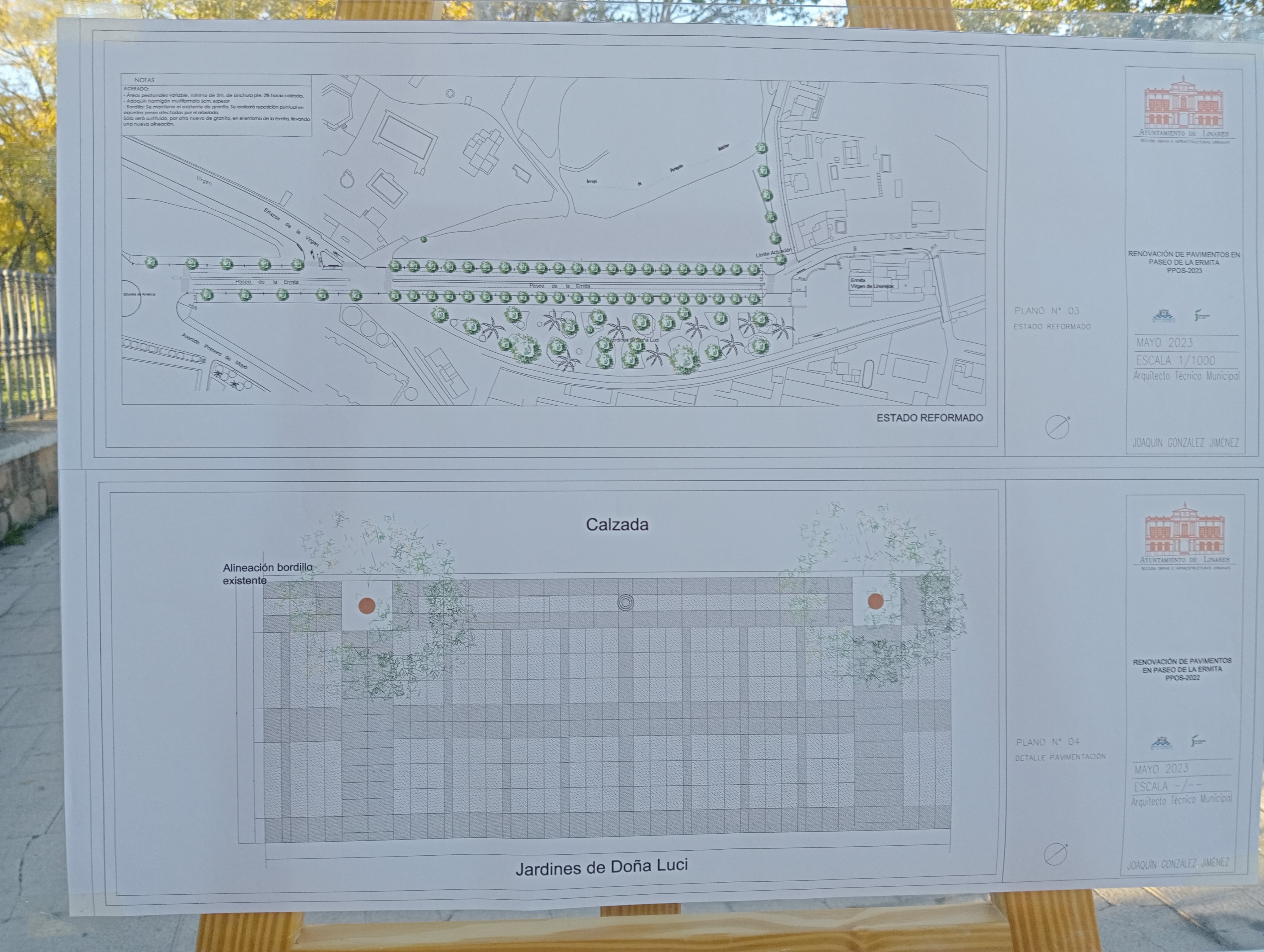 Plano de la actuación de mejora en el Paseo de la Ermita