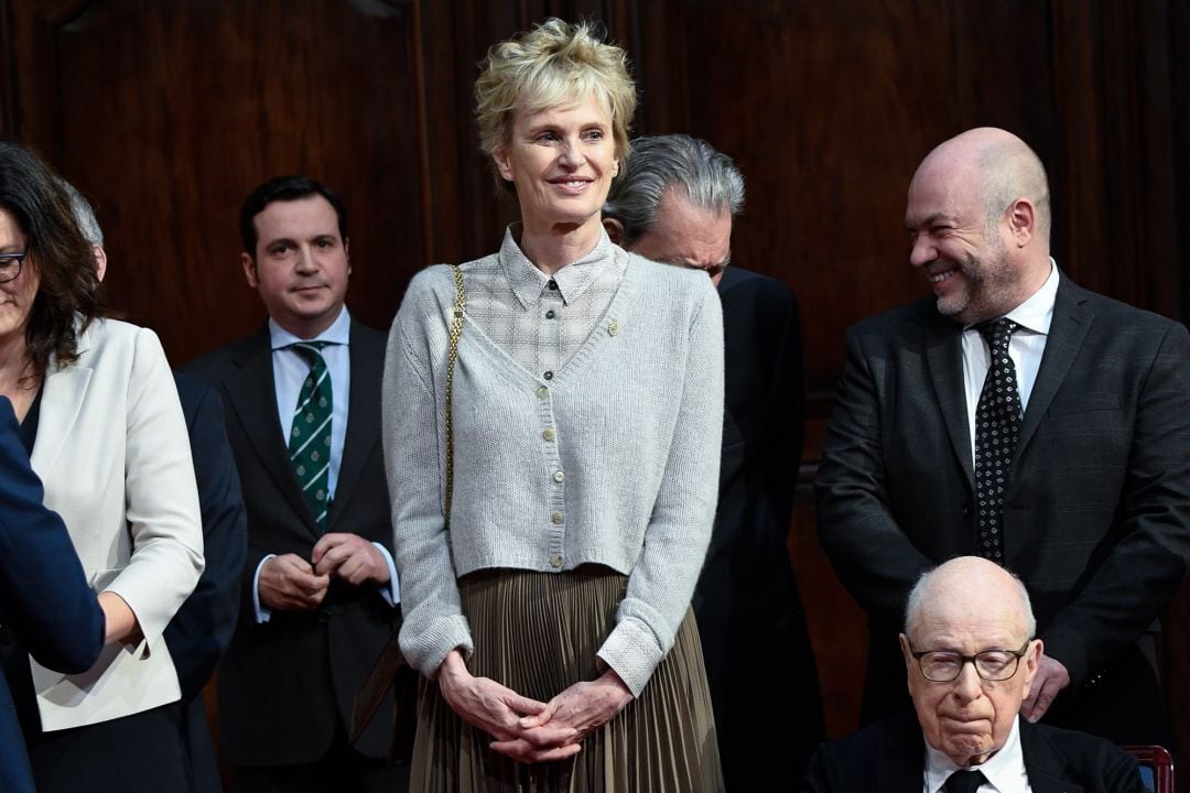 Writer Siri Hustvedt attends an audience to congratulate the winners at the Reconquista Hotel during the &#039;Princesa De Asturias&#039; Awards 2019 on October 18, 2019 in Oviedo, Spain