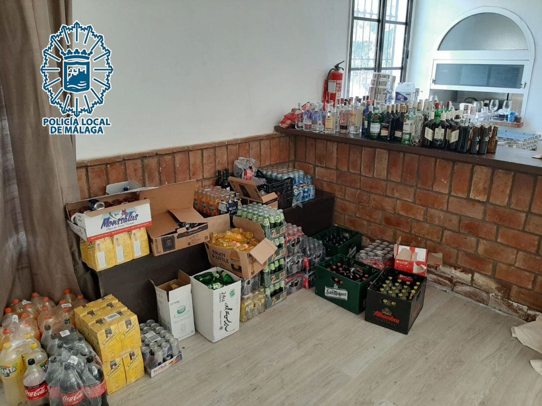 Material incautado en una de las fiestas que se estaban organizando en Málaga