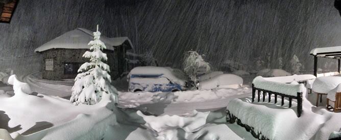 Nevada en Benasque (Huesca) este jueves por la mañana