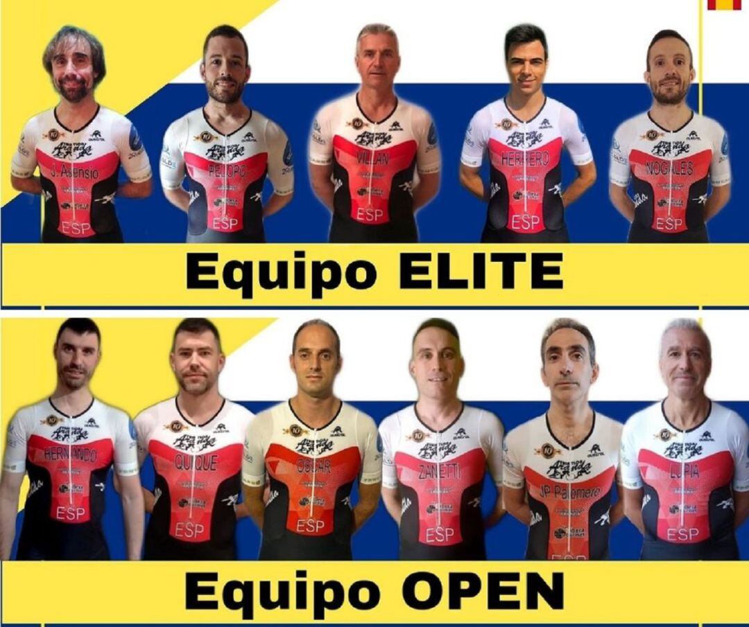 Los 11 integrantes del Triatlón Aranda que participan en el Campeonato de España de Duatlón en Alcobendas.