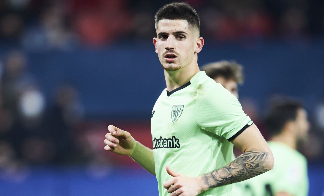 Oihan Sancet, durante el partido disputado en El Sadar contra Osasuna