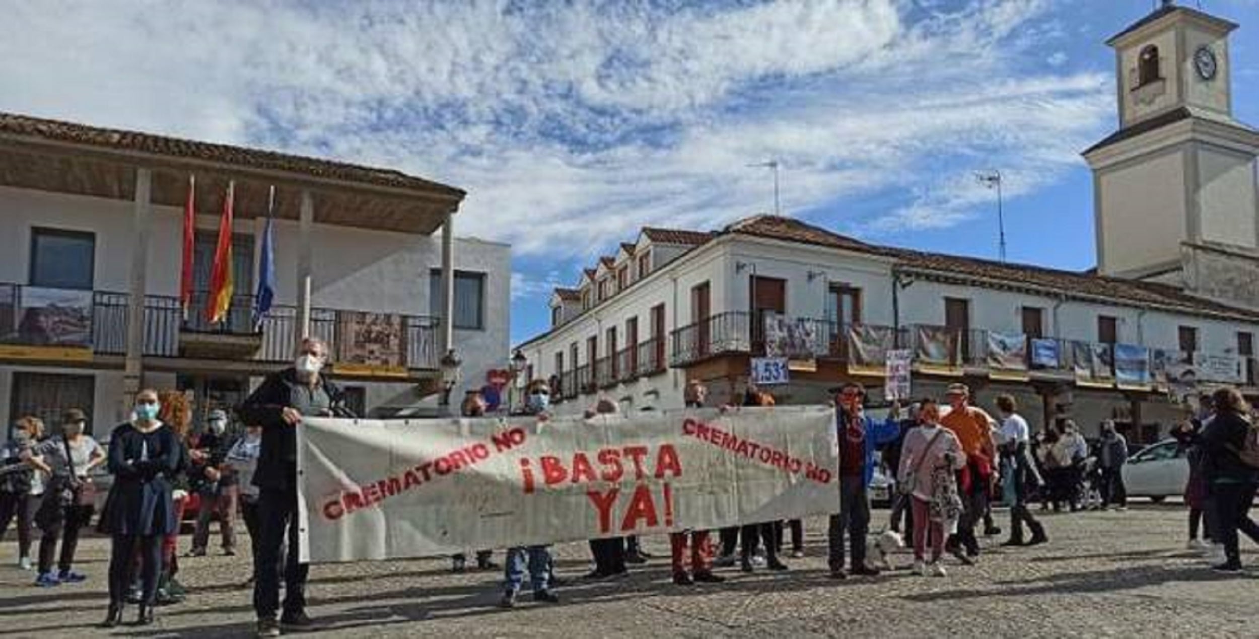 Manifestación vecinal en Valdemoro tras la aprobación del proyecto del crematorio en febrero del pasado año.