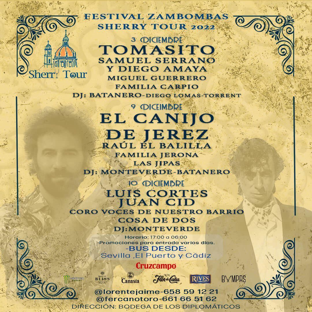 Cartel de la zambomba celebrada en Bodegas Diplomático