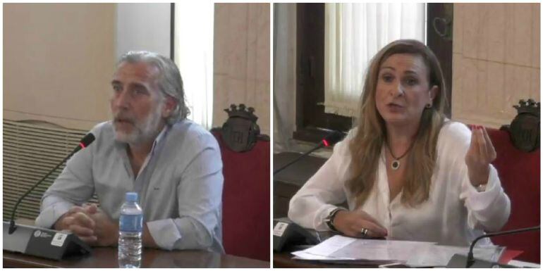 El exjefe de Infracciones, Alberto Íñiguez, y la jefa de Disciplina Urbanística, Teresa Domingo, durante la comisión de investigación de los expedientes de infracción de la Gerencia Municipal de Urbanismo entre 2006 y 2016