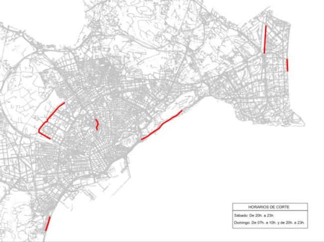 Plano espacios peatonales