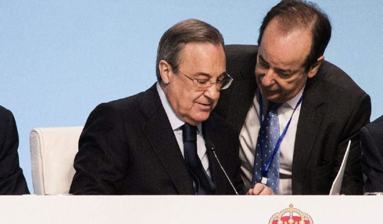 Florentino Pérez, en una asamblea del Real Madrid.