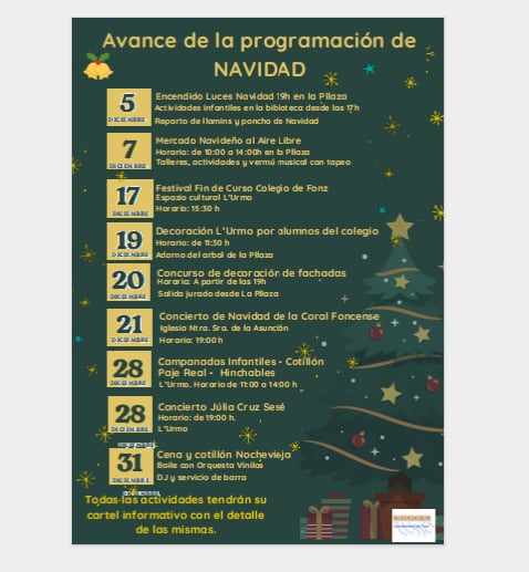 Cartel navidades Fonz.