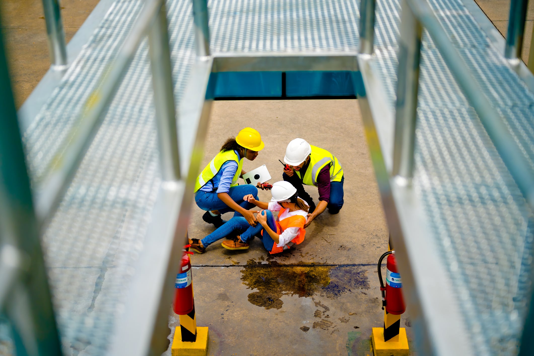 Una trabajadora de la construcción sufre un accidente en su puesto de trabajo