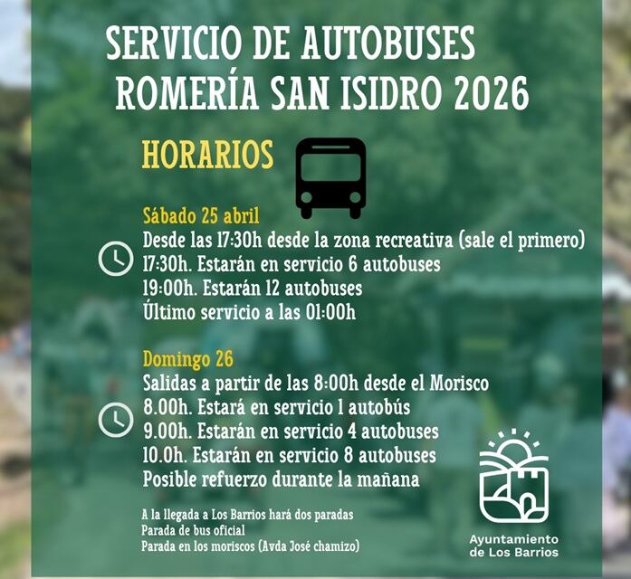 Horarios de autobuses en la romería