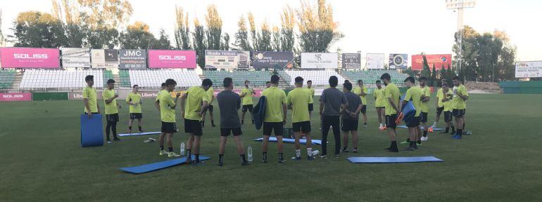 Imagen de uno de los entrenamientos del Toledo de esta semana