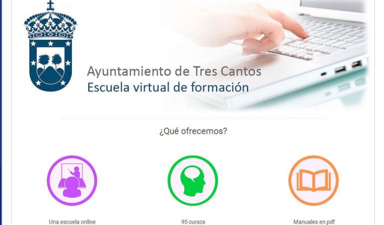 Para acceder a los cursos gratuitos de la Escuela de Formación Virtual hay que entrar en la web municipal de Tres Cantos