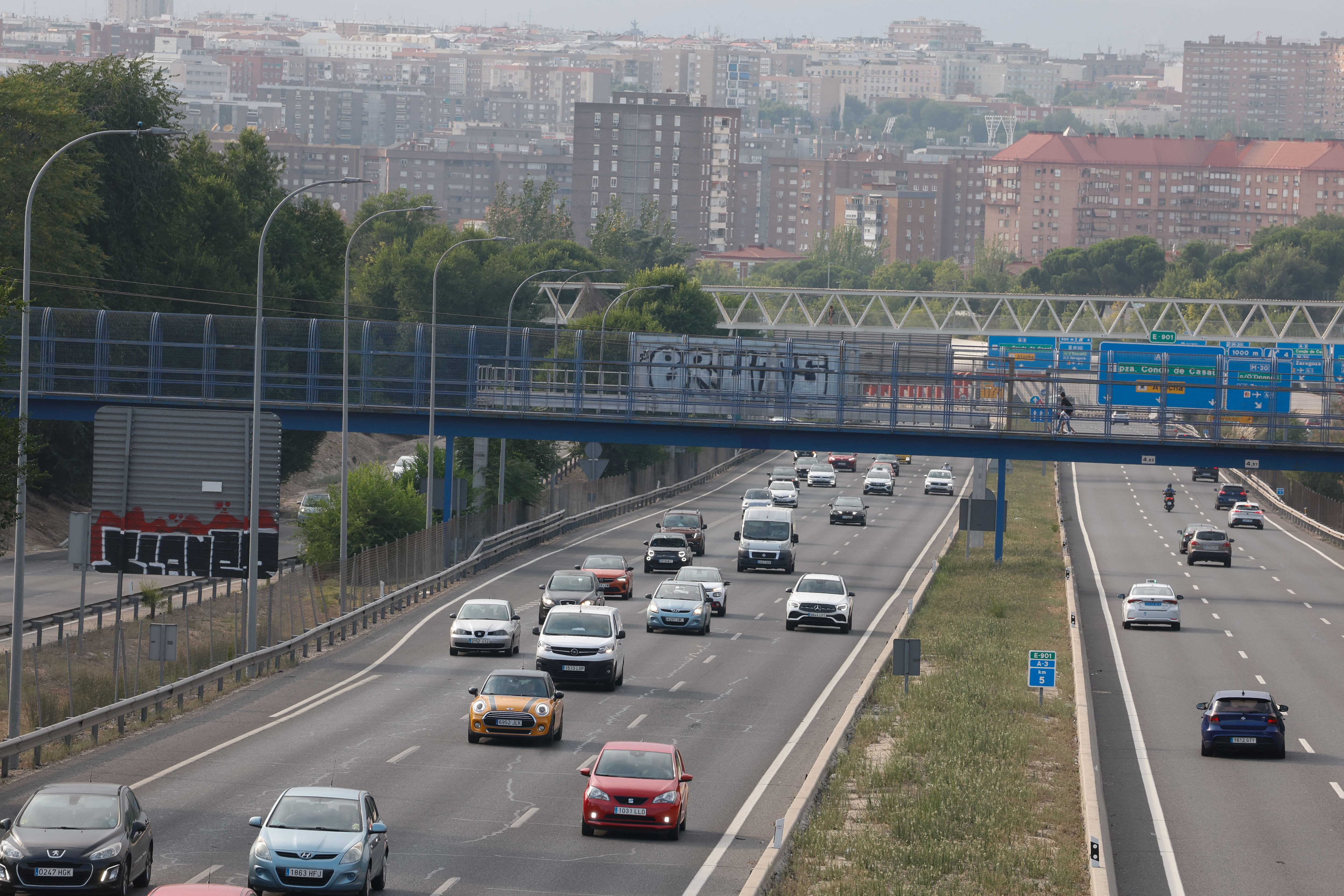La A3 en sentido salida de Madrid.