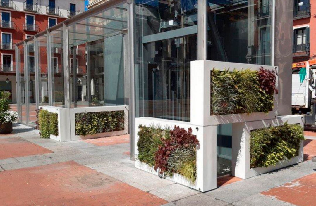 Imagen de los cubos vegetales móviles que se instalarán en la ciudad.