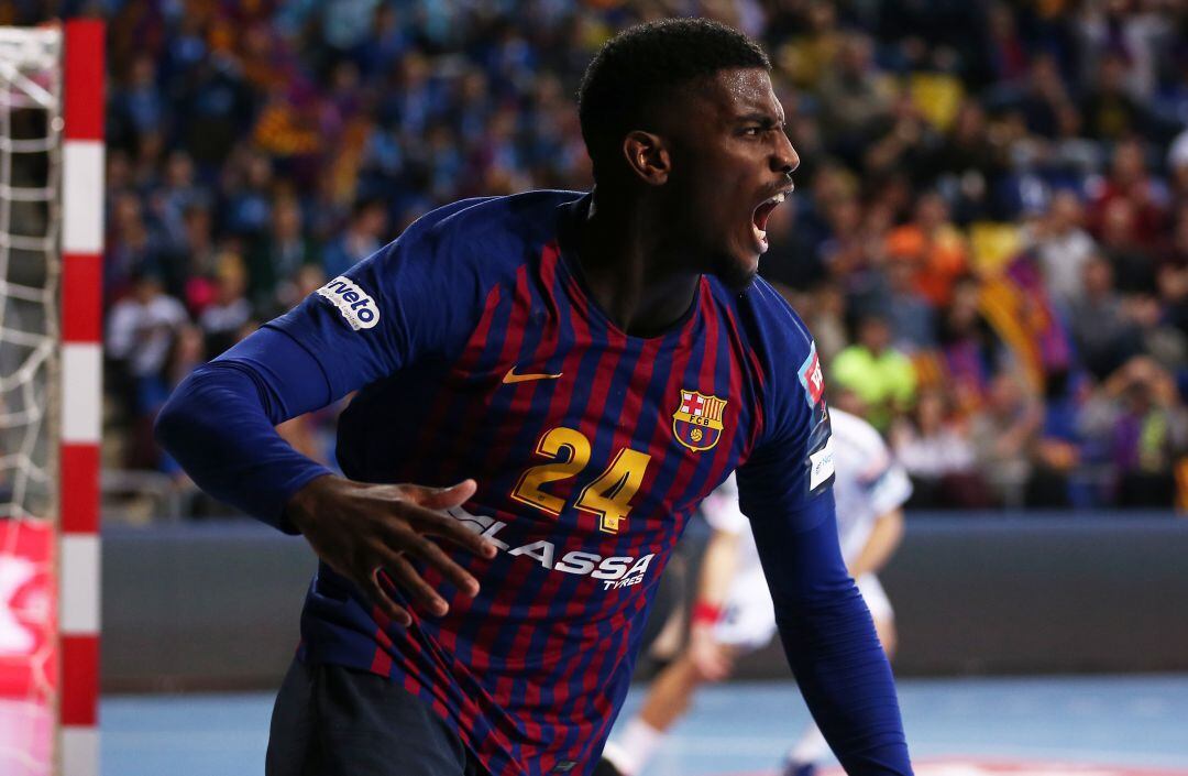 Dika Mem durante un partido en el Palau Blaugrana