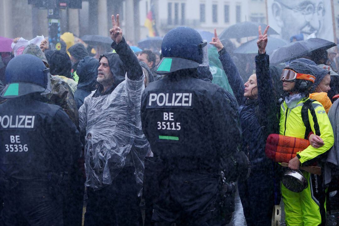 Manifestantes en Berlín. 