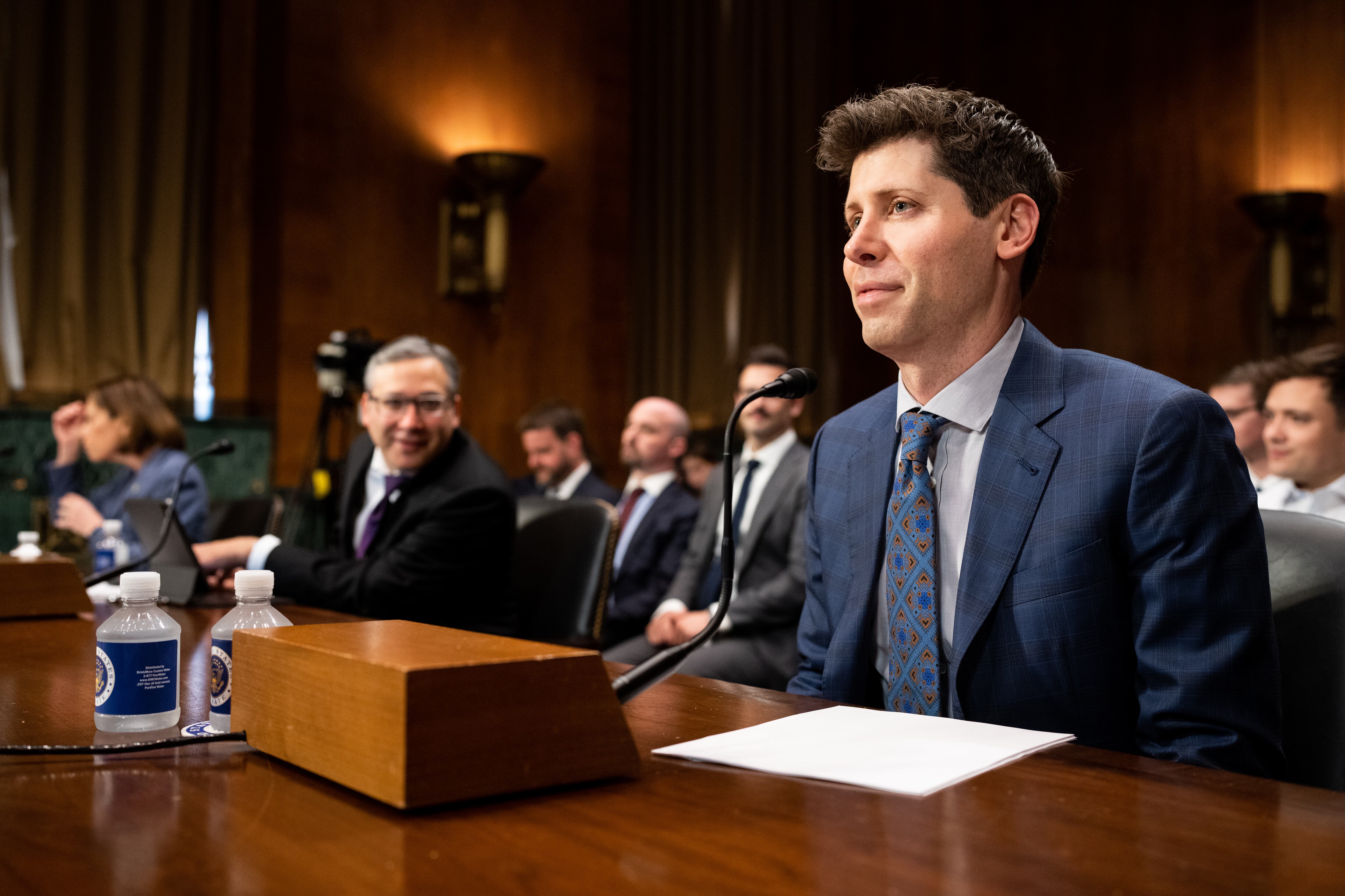 El CEO de OpenAI, Sam Altman, antes de comparecer en el Congreso de EEUU