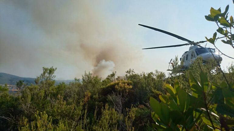 Imagen del incendio en Bárcena de la Abadía