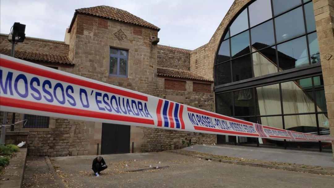 La policía toma muestras de sangre en la zona en el escenario en que se se produjo la agresión.