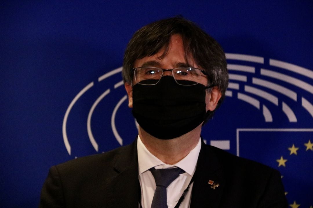 Carles Puigdemont a la entrada de la vista sobre el suplicatorio el pasado 14 de enero