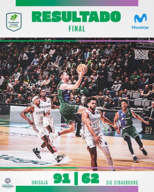 El Unicaja se da un festín ante el Estrasburgo en la BCL