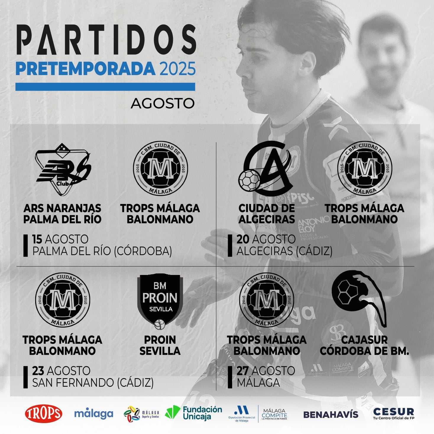 Partidos de pretemporada 2025 para el Trops Málaga