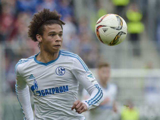 Sané con el Shalke en un partido de Bundesliga en 2016