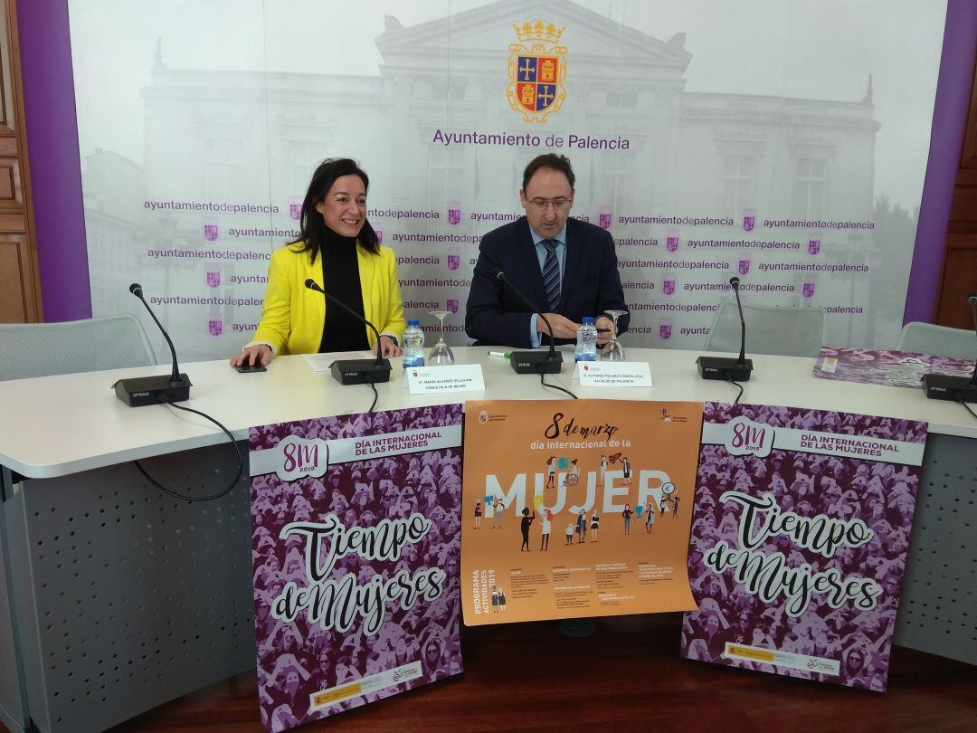 María Álvarez, concejal de mujer, y Alfonso Polanco, alcalde de Palencia