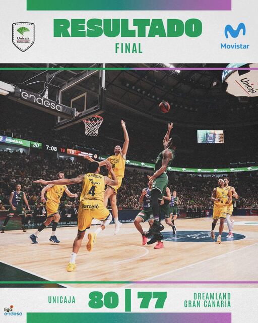 El Unicaja logró una sufrida victoria ante el Gran Canaria