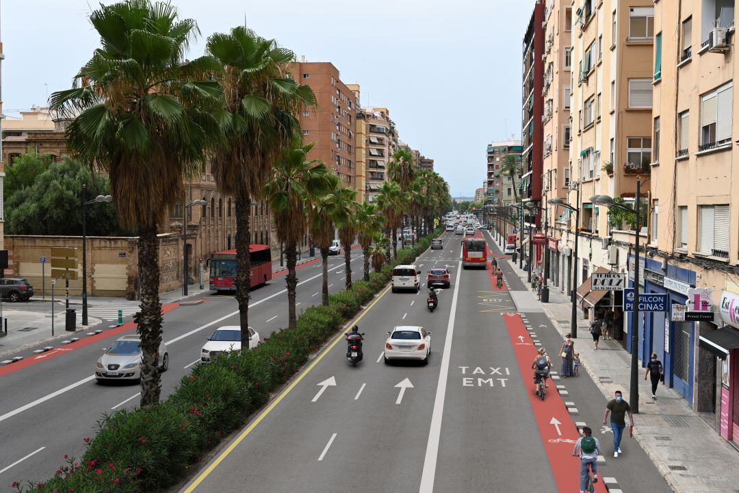 Recreación de la Avenida Pérez Galdós de València