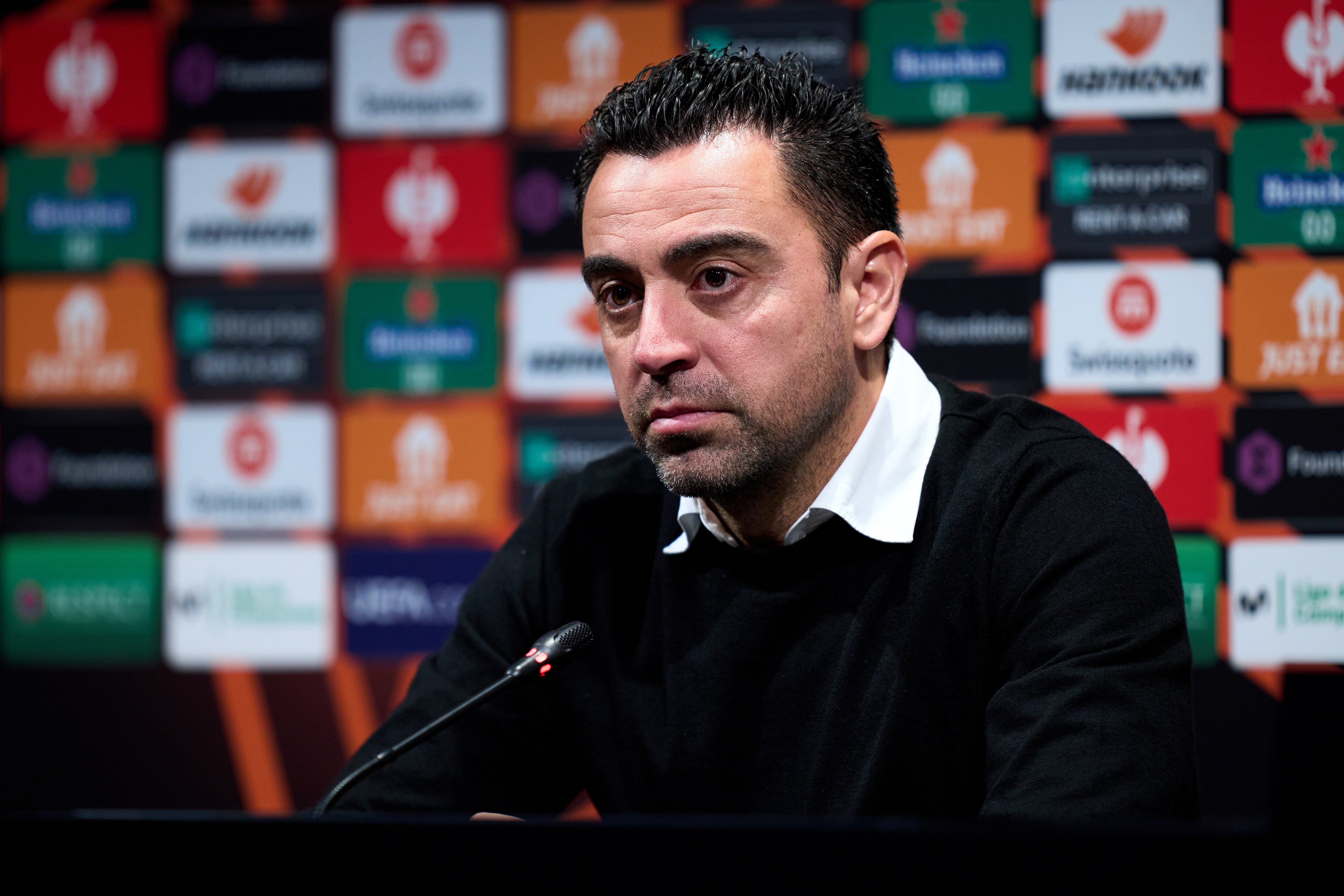 Xavi Hernández en rueda de prensa