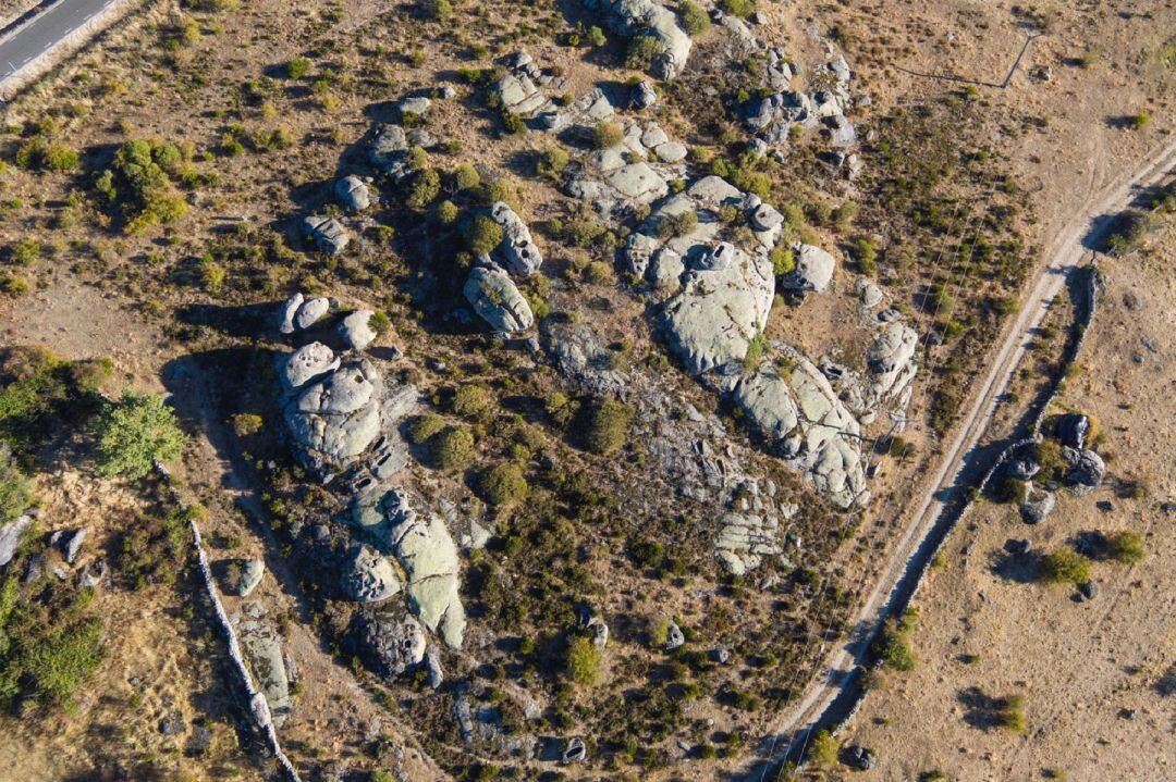 Vista aérea de la necrópolis de La Coba