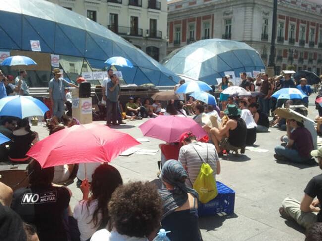 Durante el domingo se han celebrado asambleas en muchas plazas de la capital, Sol incluida.