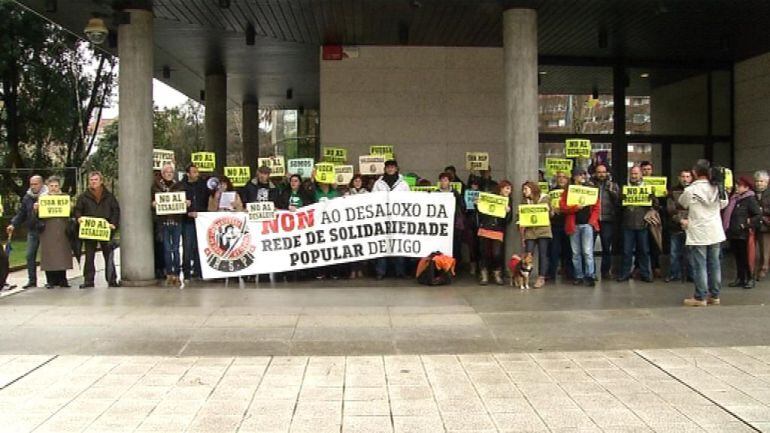 Protesta durante el juicio que se celebró el 9 de marzo.