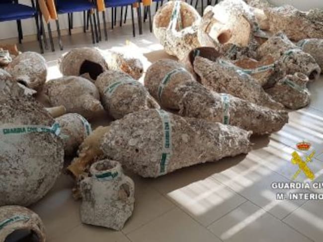 Imagen de parte de las piezas recuperadas