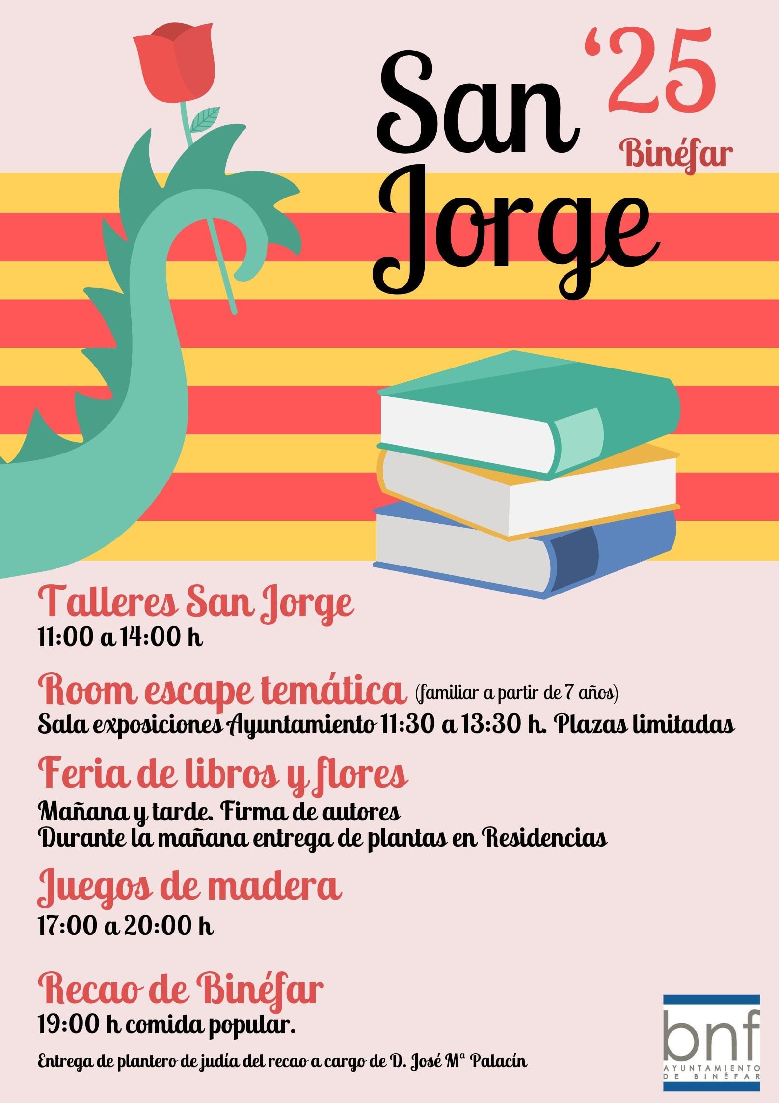 Cartel con las actividades programadas