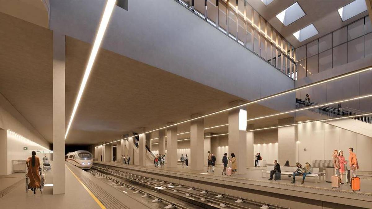 Casi 160 fincas se verán afectadas por expropiaciones para el soterramiento del Ave en Lorca. Imagen futura estación del AVE en Lorca.