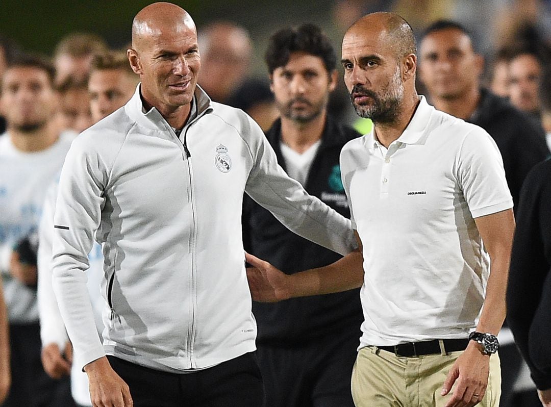 Zinedine Zidane y Pep Guardiola.