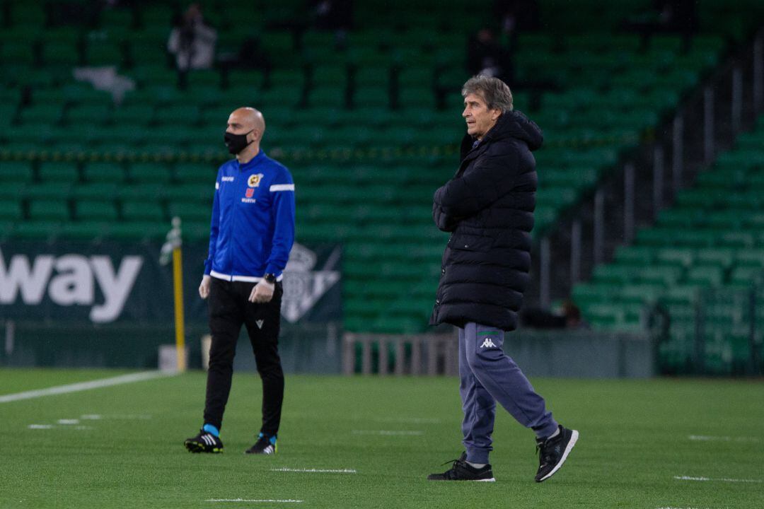 Manuel Pellegrini, coach of Real Betis, during the Copa del Rey Quarter-Final match between Real Betis and Athletic Club at Benito Villamarin Stadium on February 04, 2021 in Sevilla, Spain.