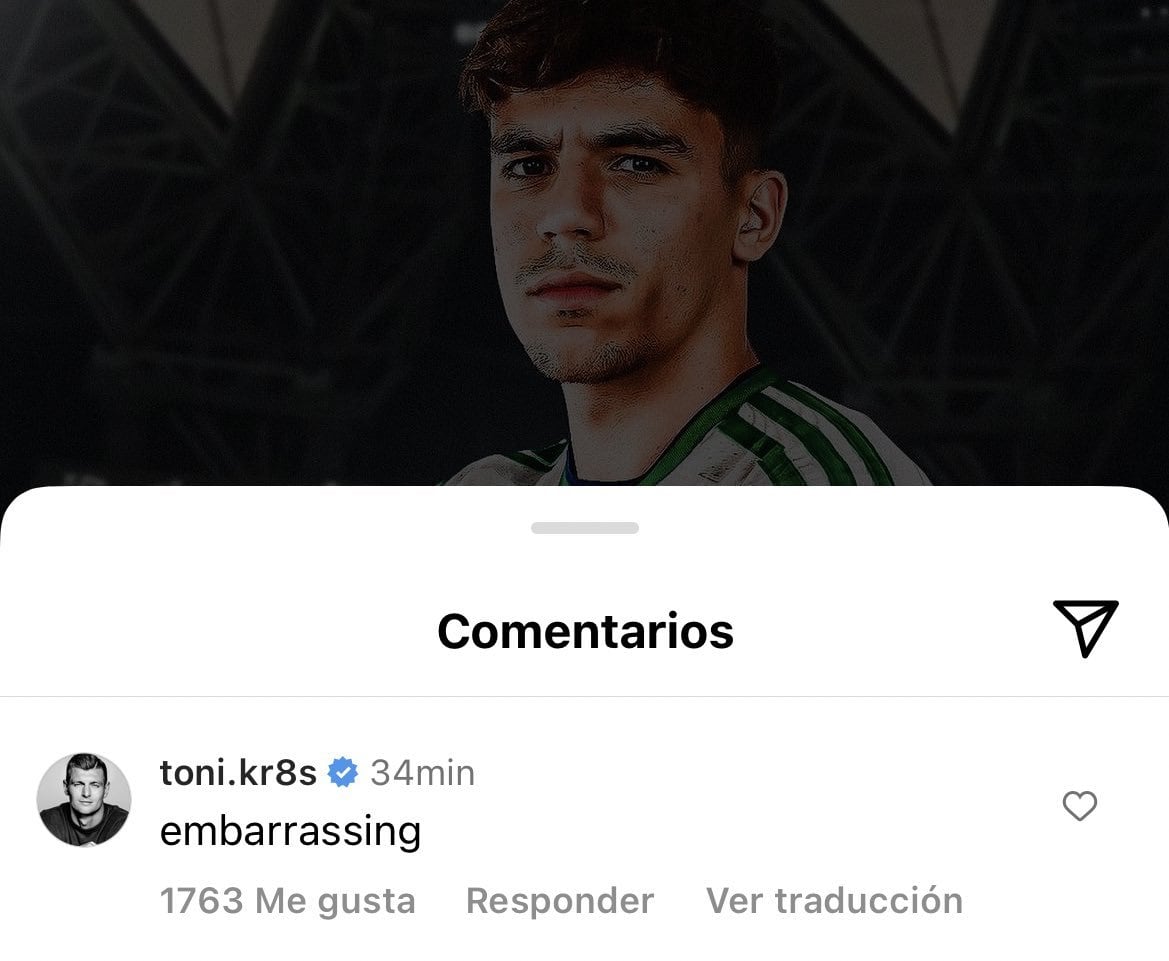 El comentario de Toni Kroos en la publicación de Fabrizio Romano anunciando el fichaje de Gabri Veiga por el Al-Ahli