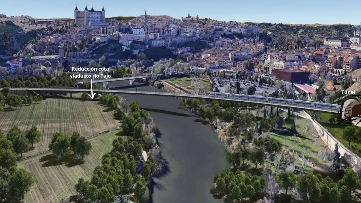 La opción del trazado del AVE Madrid-Lisboa que podría reducir el impacto visual en Toledo