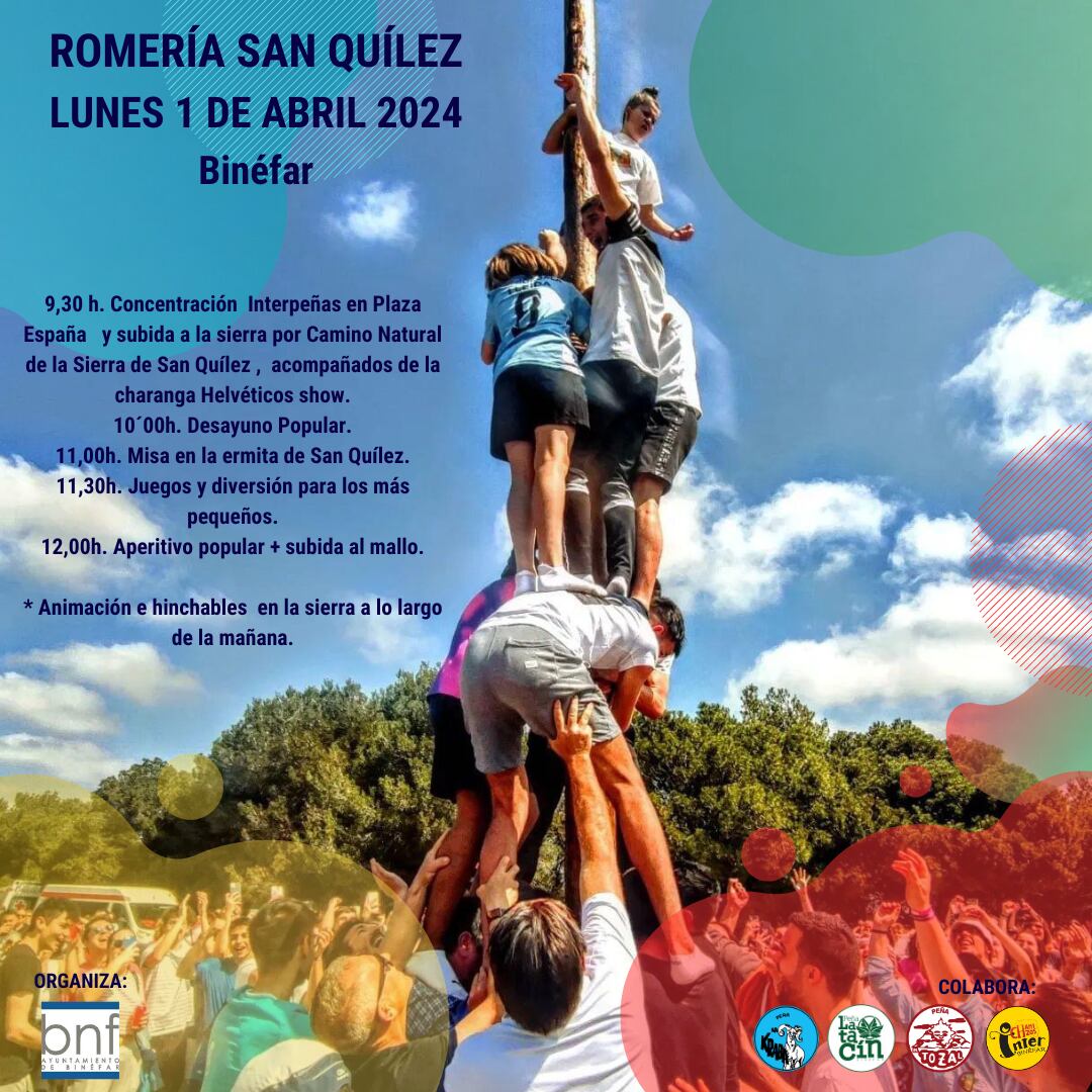 La subida al mallo es una actividad destacada en la romería de Binéfar