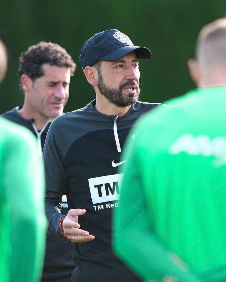 Pablo Machín durante su primera sesión como técnico del Elche