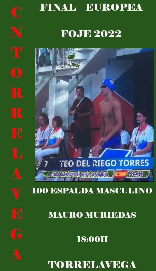 Teo del Riego disputará la final de 100 metros espalda