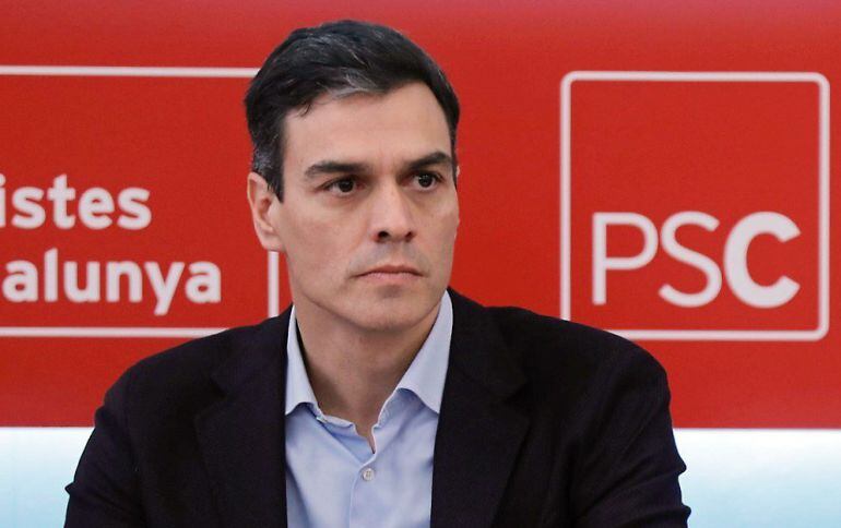 El Secretario General del PSOE Pedro Sánchez, durante la reunión de la ejecutiva de su partido para valorar los resultados electorales