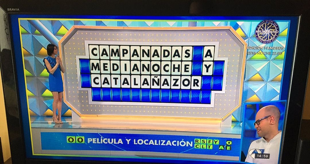 El error sobre el panel de &#039;La Ruleta de la Suerte&#039; donde se lee Catalañazor y no Calatañazor.