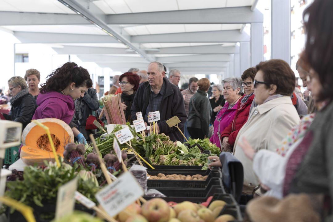 Zona del mercado en la plaza Santa Bárbara