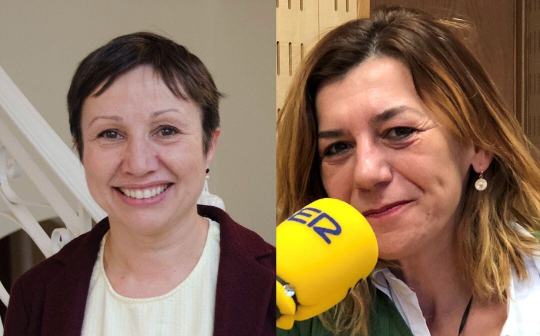 Las dos candidatas a las primarias de Podemos Xixón, Yolanda Huergo y Rosa Espiño