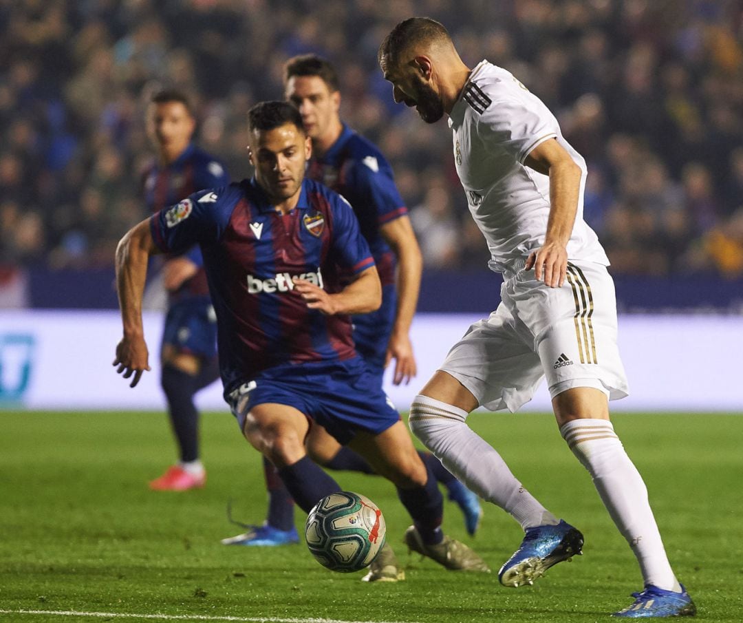 Karim Benzema of Real Madrid during the La Liga Santander match between Levante and Real Madrid at Estadio Ciutat de Valencia  
 
 